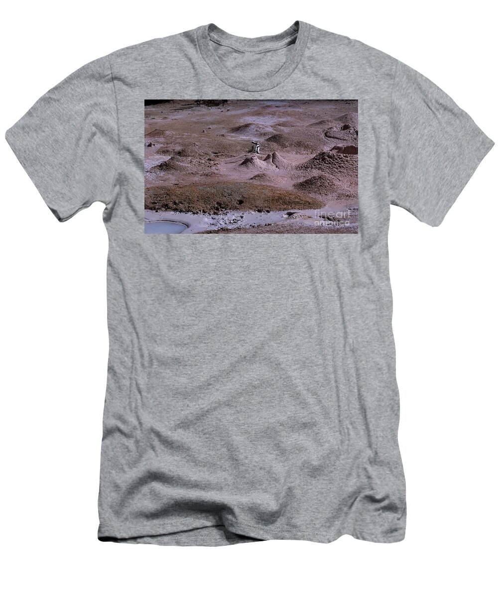 Yellowstone T-Shirt featuring the photograph Bones in Mudpots by Sharon Elliott