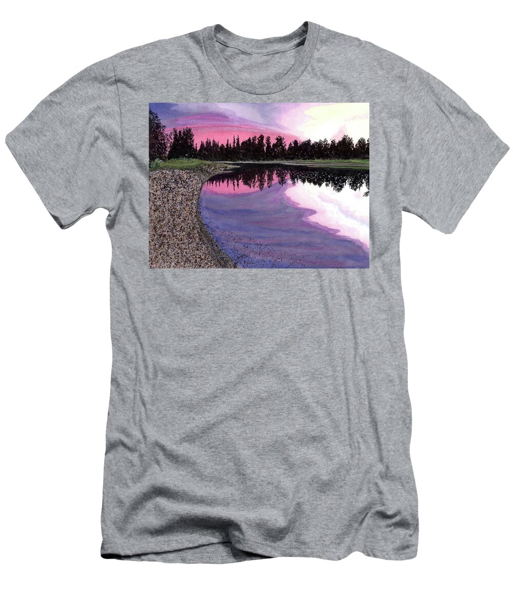 Sunsets T-Shirt featuring the painting Bonsette's Sunset by Joel Deutsch