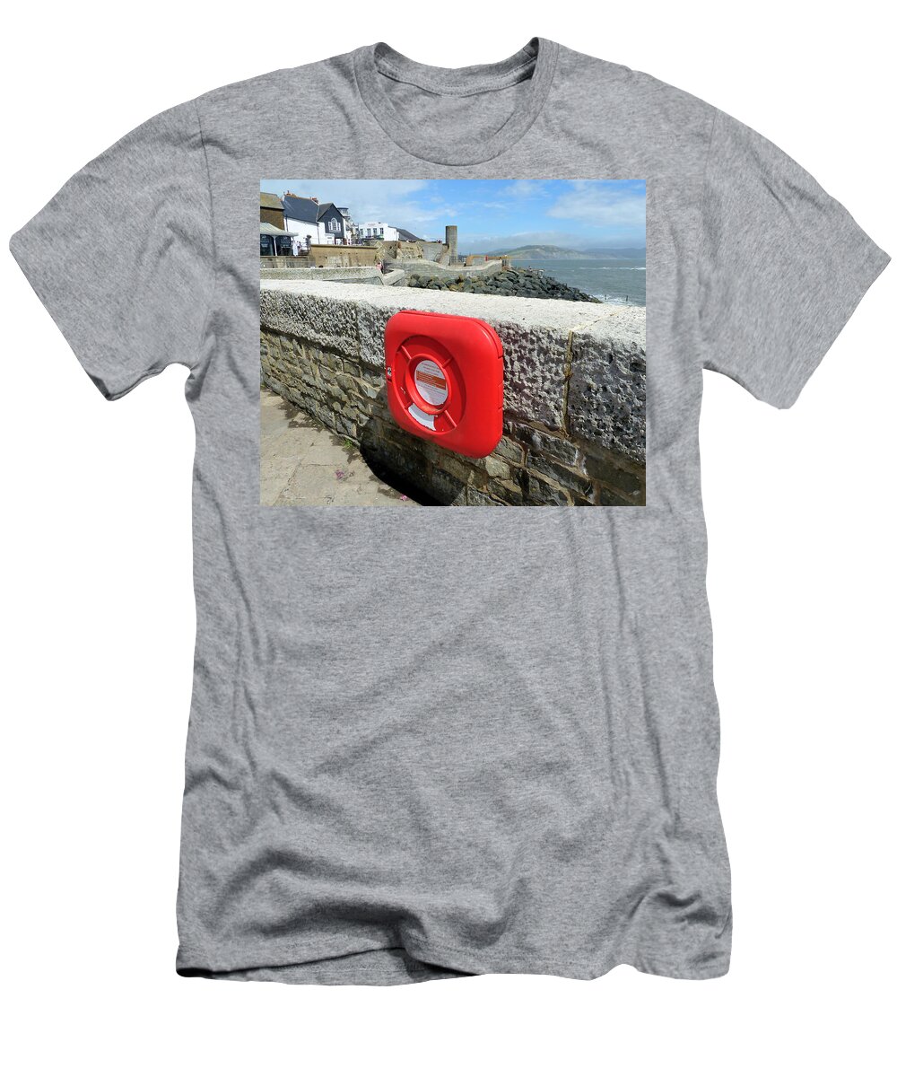 Bouy T-Shirt featuring the photograph Bouy on Lyme Regis Sea Wall by Gordon James