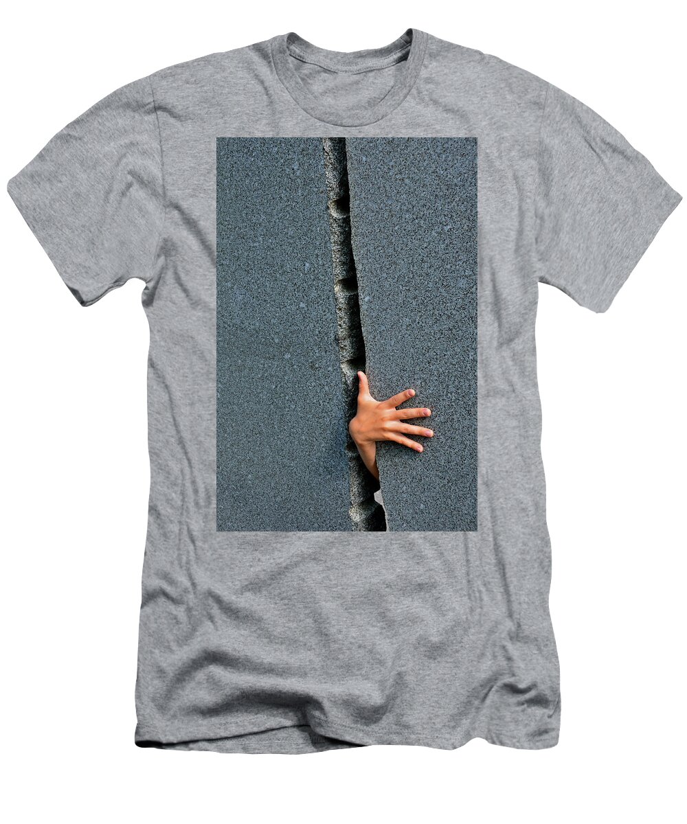 Hand T-Shirt featuring the photograph Breakthrough by Andreas Berthold