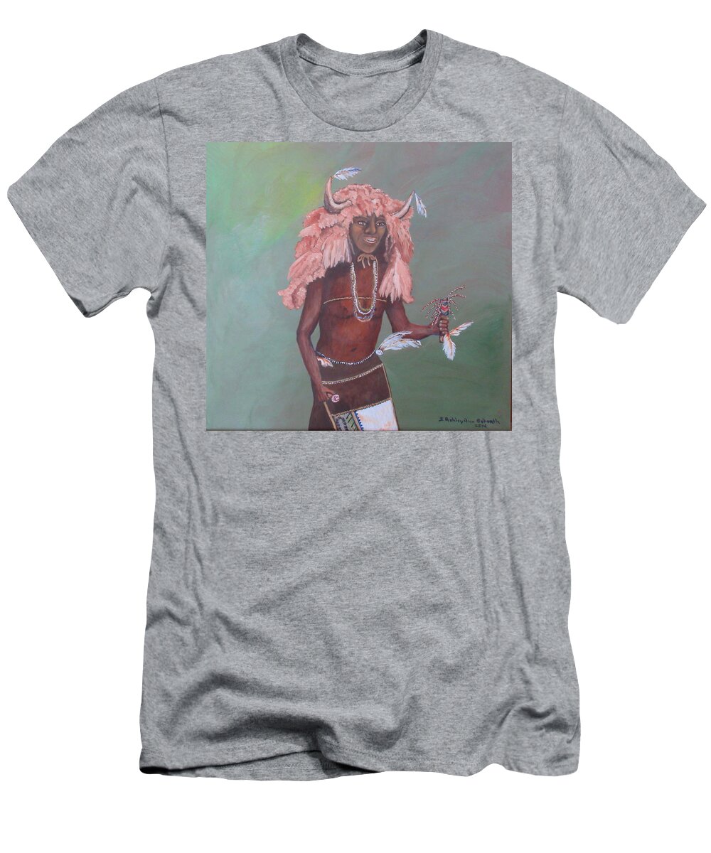 Buffalo T-Shirt featuring the painting Buffalo Dancer by Ashley Goforth