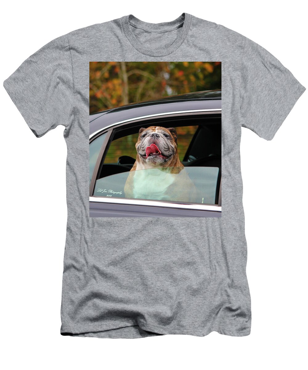 English Bulldog T-Shirt featuring the photograph Bulldog Bliss by Jeanette C Landstrom