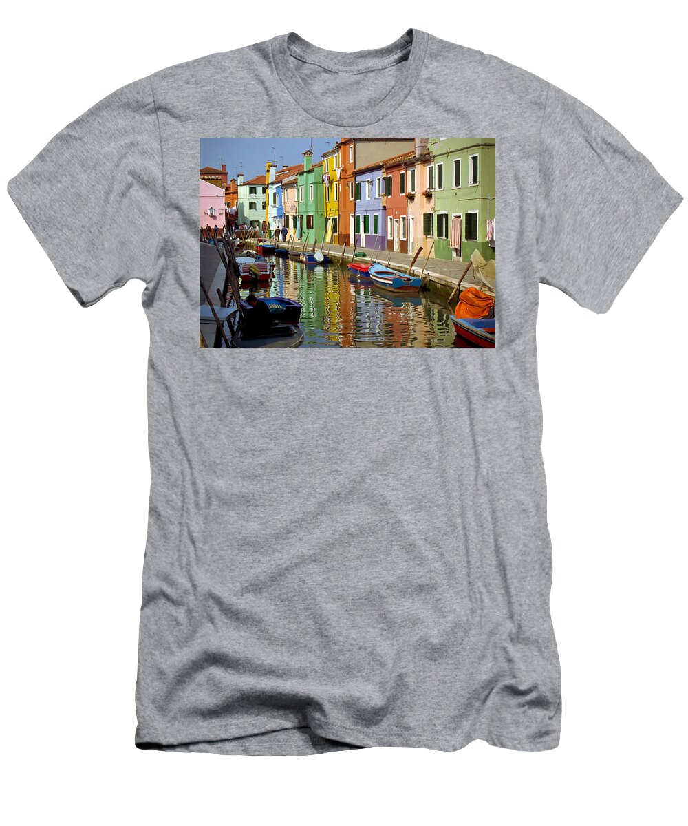 Italy T-Shirt featuring the photograph Burano reflections by Jenny Setchell