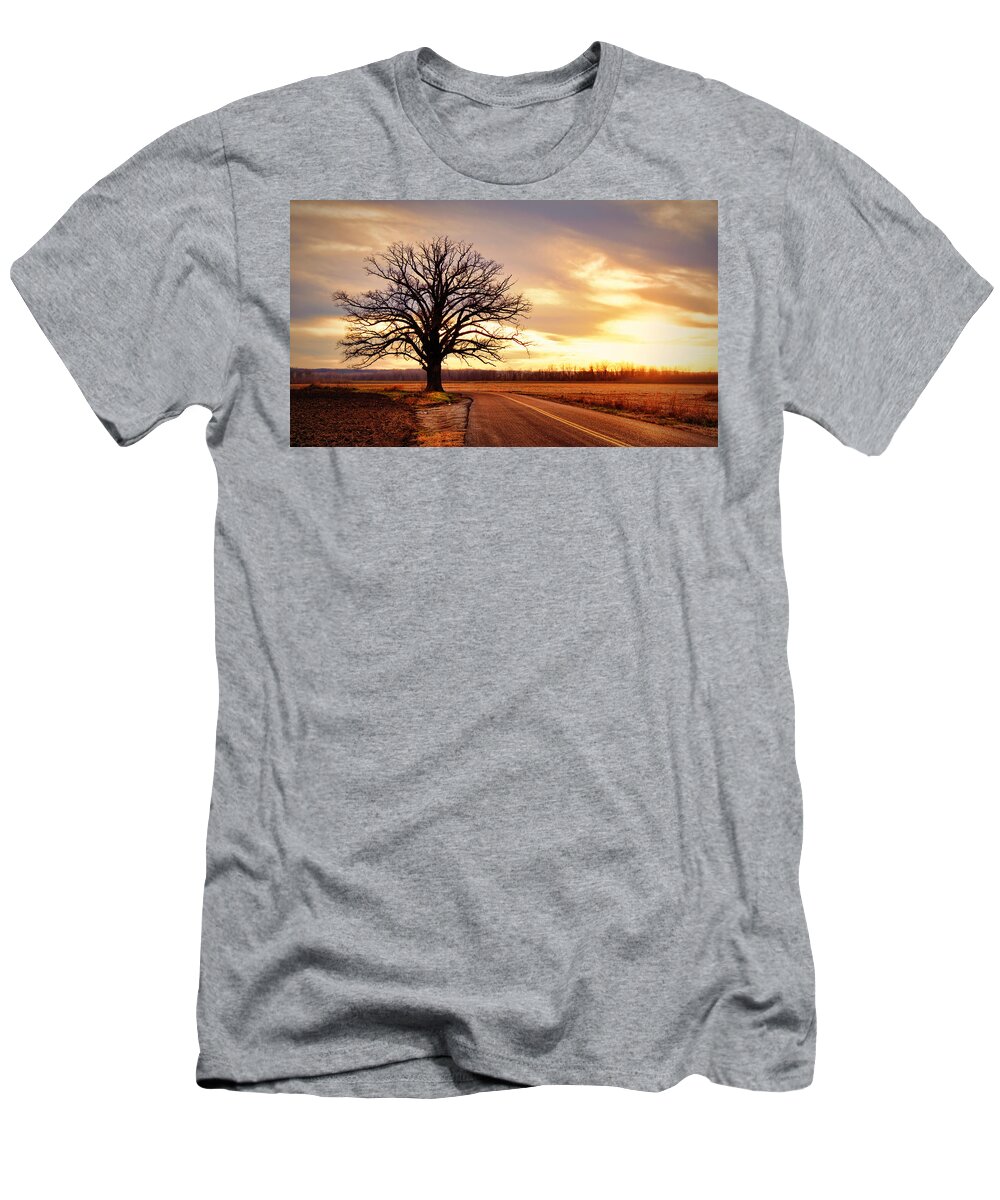 Old T-Shirt featuring the photograph Burr Oak Silhouette by Cricket Hackmann