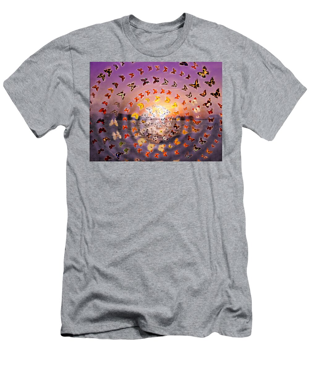 Butterfly T-Shirt featuring the photograph Butterfly Sunset by Anne Cameron Cutri