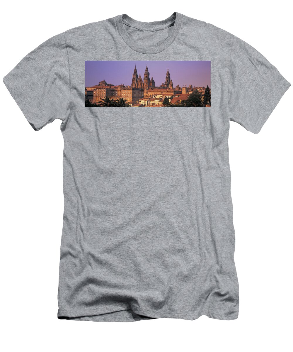 Photography T-Shirt featuring the photograph Cathedral In A Cityscape, Santiago De by Panoramic Images