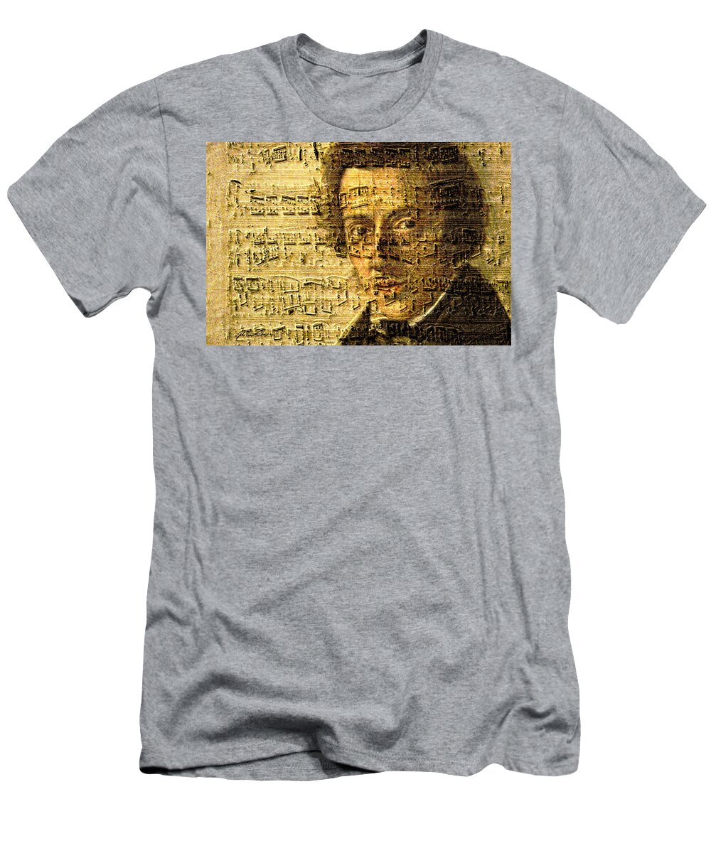 Classical Music T-Shirt featuring the digital art Frederic Chopin by John Vincent Palozzi