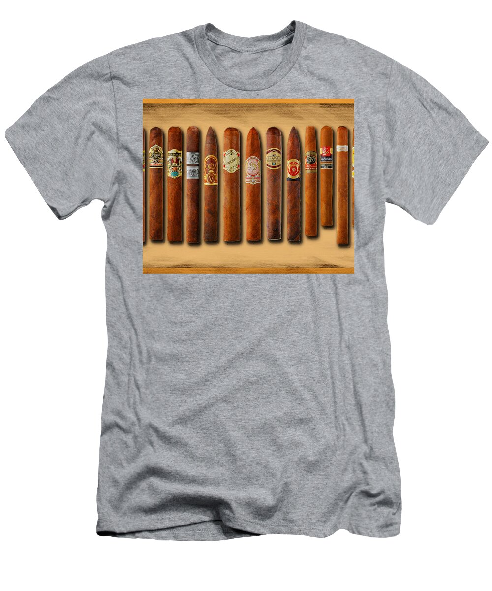Cigar T-Shirt featuring the painting Cigar Sampler Painting by Tony Rubino