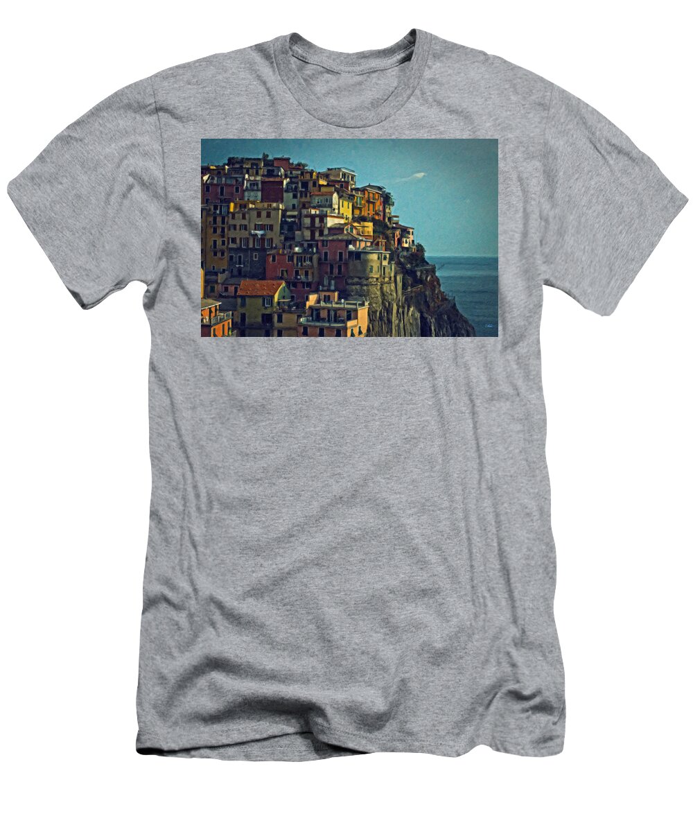 Cinque Terre T-Shirt featuring the painting Cinque Terre Itl4015 by Dean Wittle