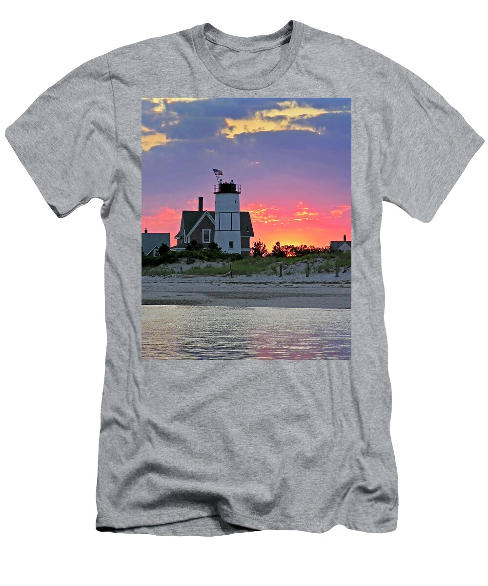 Cocktail T-Shirt featuring the photograph Cocktail Hour at Sandy Neck Lighthouse by Charles Harden