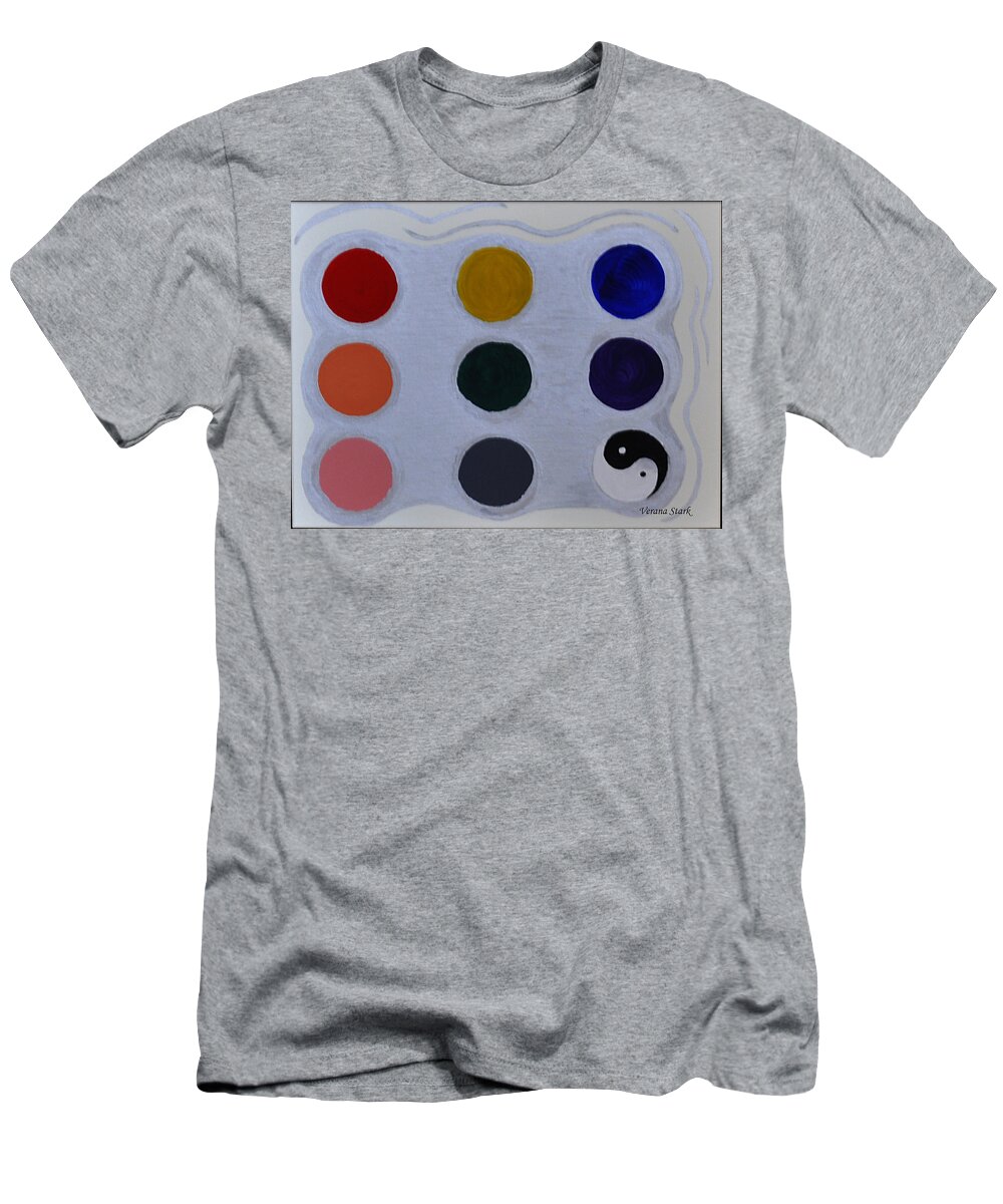 Colors T-Shirt featuring the mixed media Color from the series the Elements and Principles of Art by Verana Stark