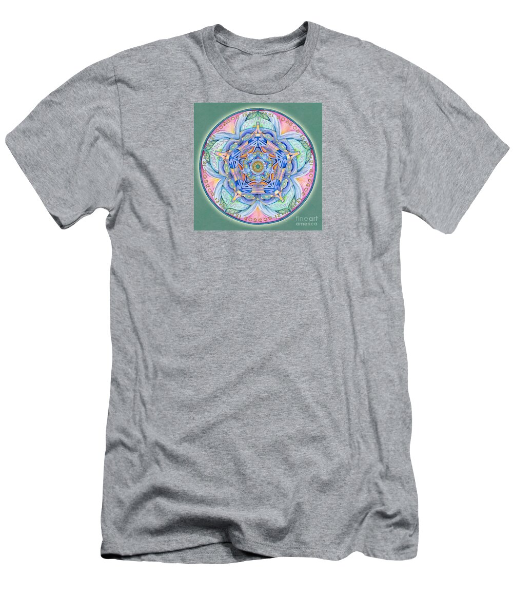 Mandala Art T-Shirt featuring the painting Compassion Mandala by Jo Thomas Blaine