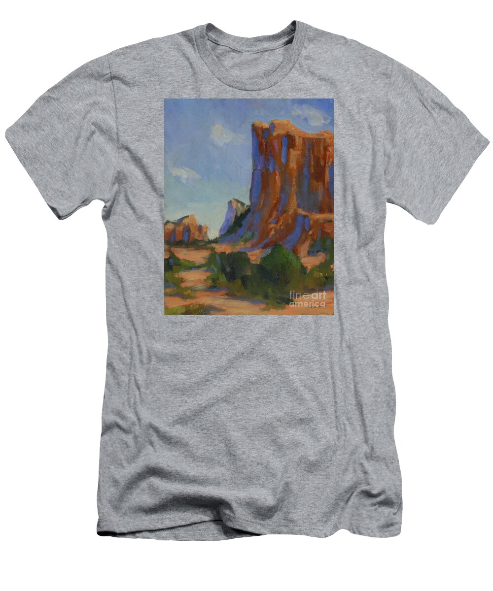 Arizona T-Shirt featuring the painting Courthouse Rock II by Maria Hunt