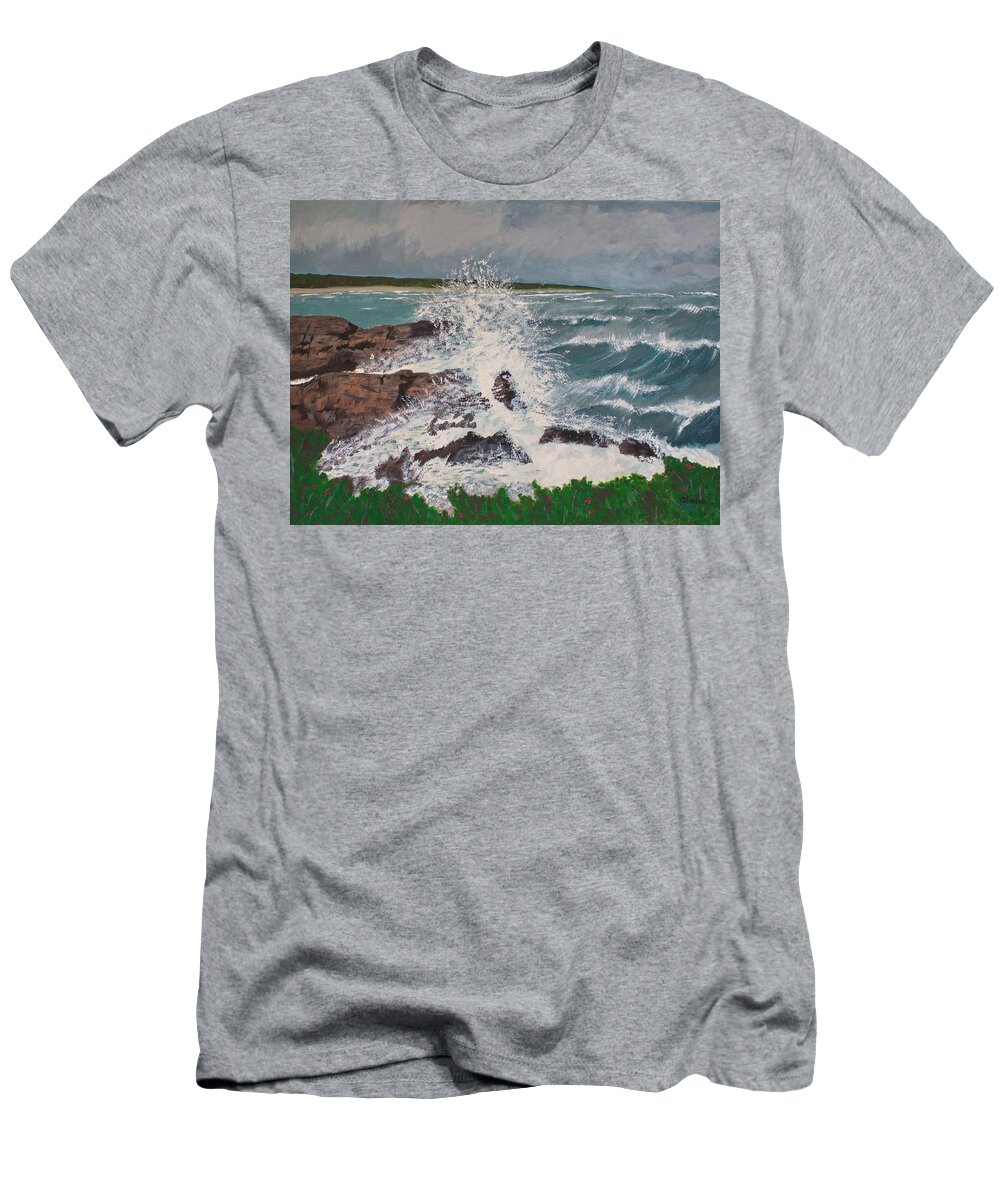 Ocean Landcape T-Shirt featuring the painting Crescendo by Cynthia Morgan