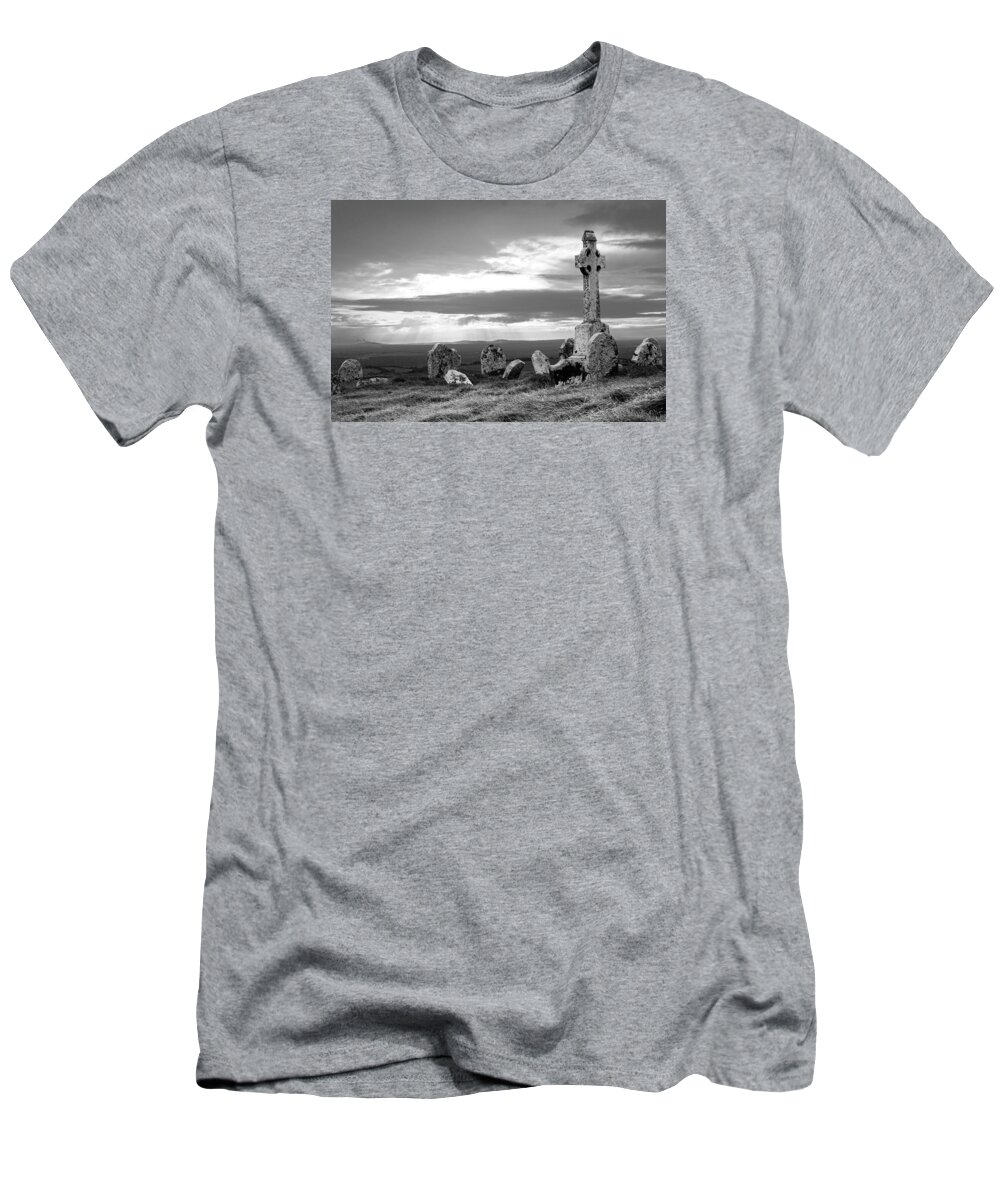 Cemetery Imagery T-Shirt featuring the photograph Crogan Hill Cemetery Offally Eire by David Davies