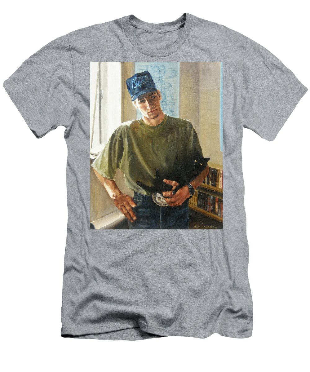 David Roseberry T-Shirt featuring the painting David and Pulim by Lori Brackett