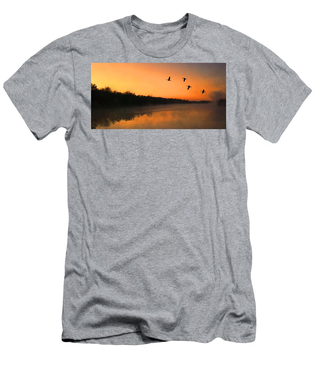 Dawn Patrol T-Shirt featuring the painting Dawn Patrol by Steven Richardson