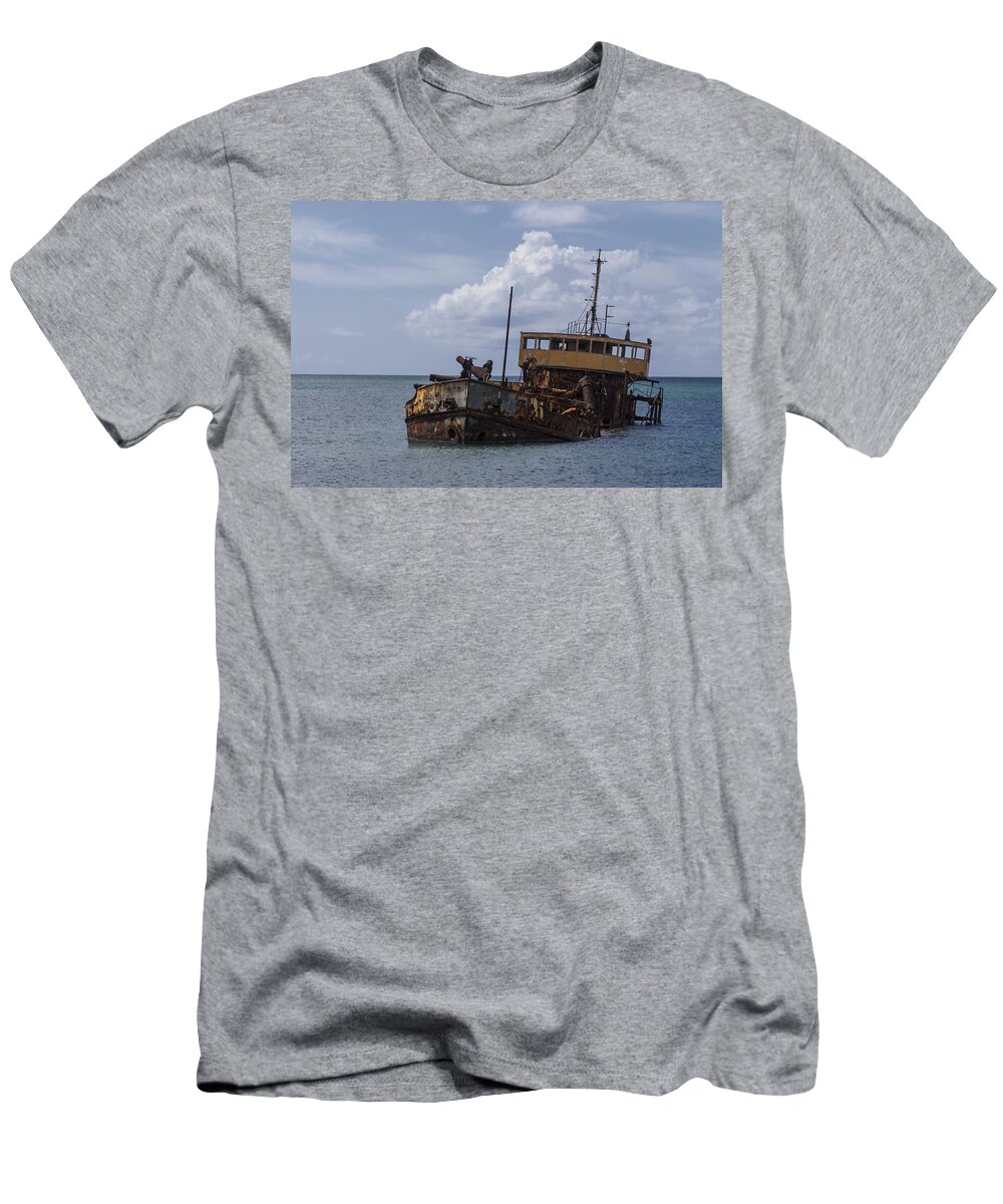 Ship T-Shirt featuring the photograph Derelict Dredger by David Gleeson