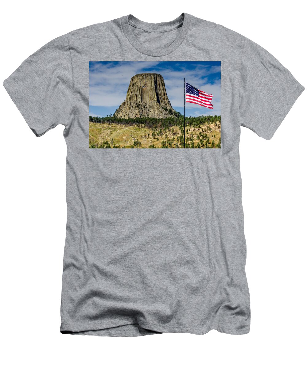 Devils Tower National Monument T-Shirt featuring the photograph Devils Tower National Monument by Debra Martz