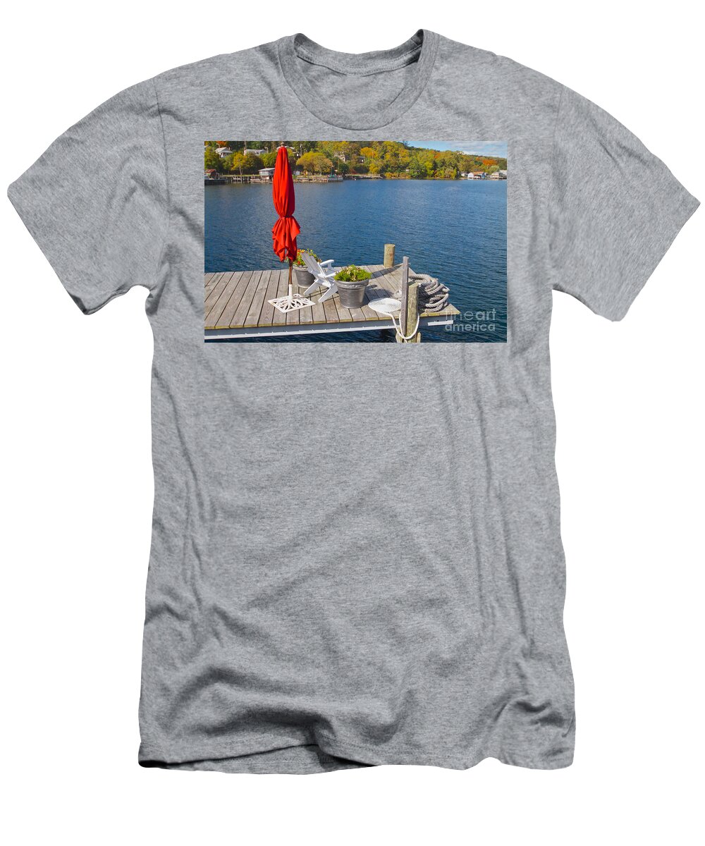 Watkins Glen T-Shirt featuring the photograph Dock by the Bay by William Norton