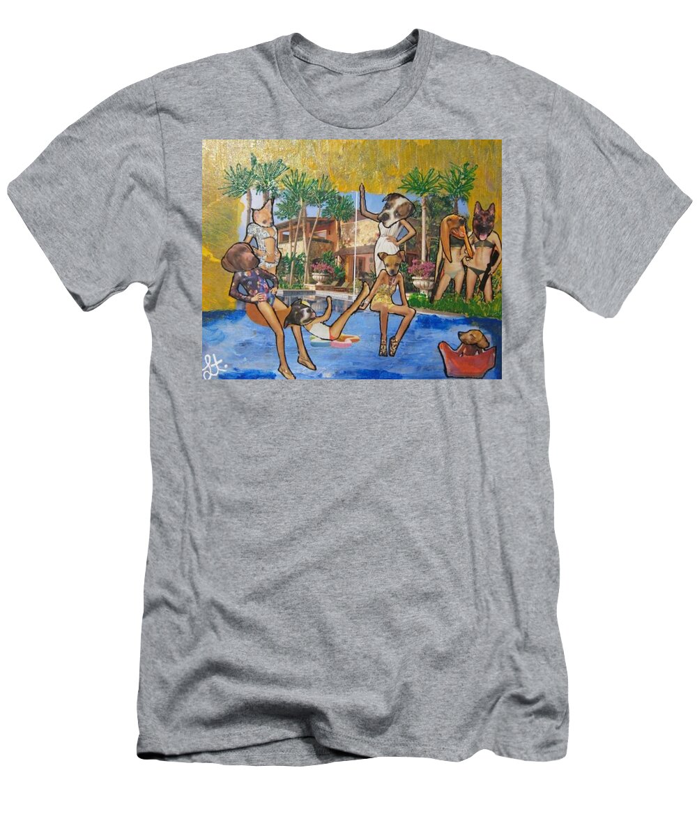 Dogs T-Shirt featuring the painting Dog Days of Summer by Lisa Piper