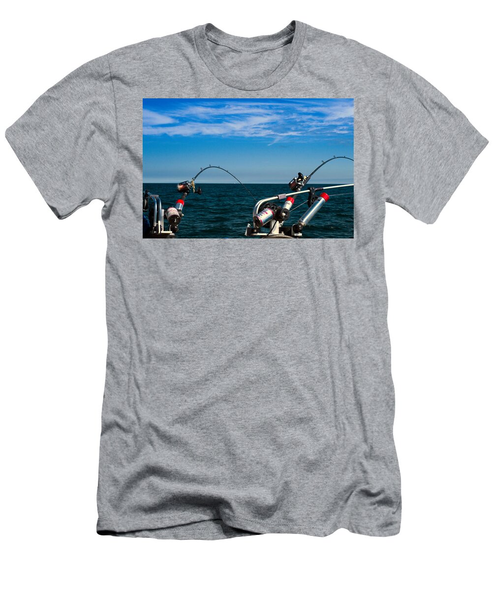 Downriggers T-Shirt featuring the photograph Downriggers by James Meyer