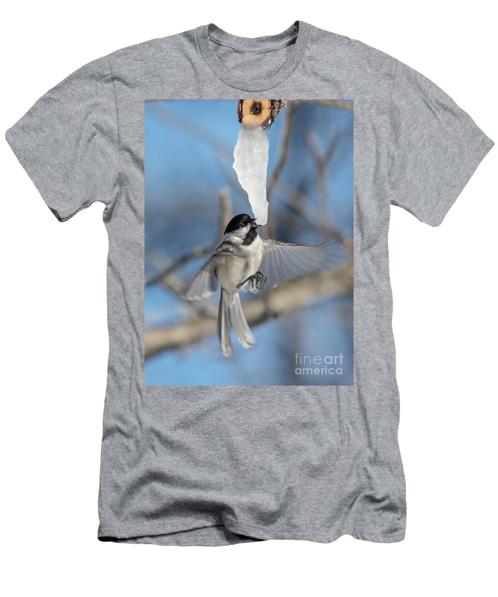 Blue Sky T-Shirt featuring the photograph Drinking in Flight by Cheryl Baxter
