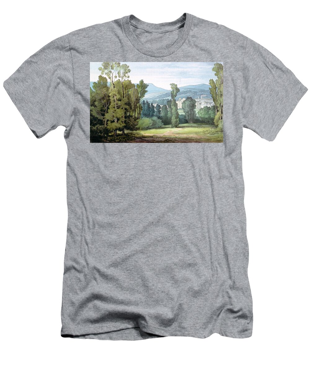 Landscape T-Shirt featuring the photograph Dulverton, Somerset, 1800 Wc On Paper by John White Abbott