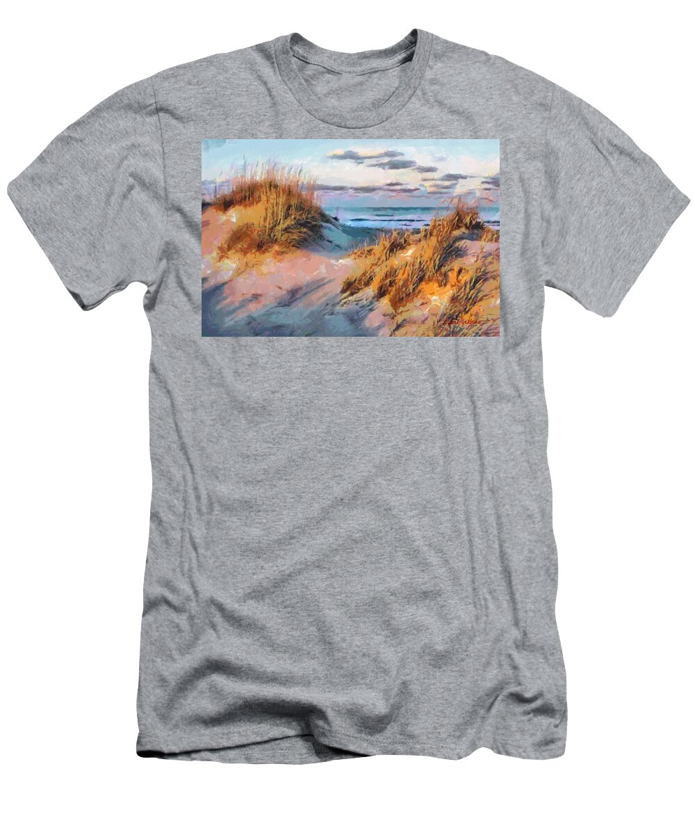 Ocean T-Shirt featuring the painting Dunes by Lynne Jenkins