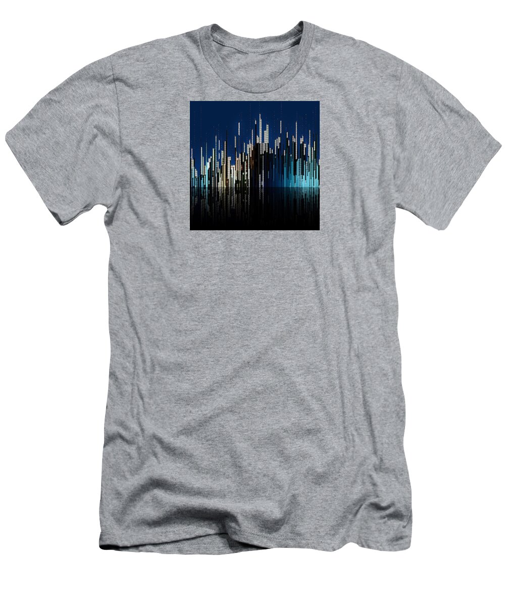 Cityscape T-Shirt featuring the digital art Dusk by David Manlove