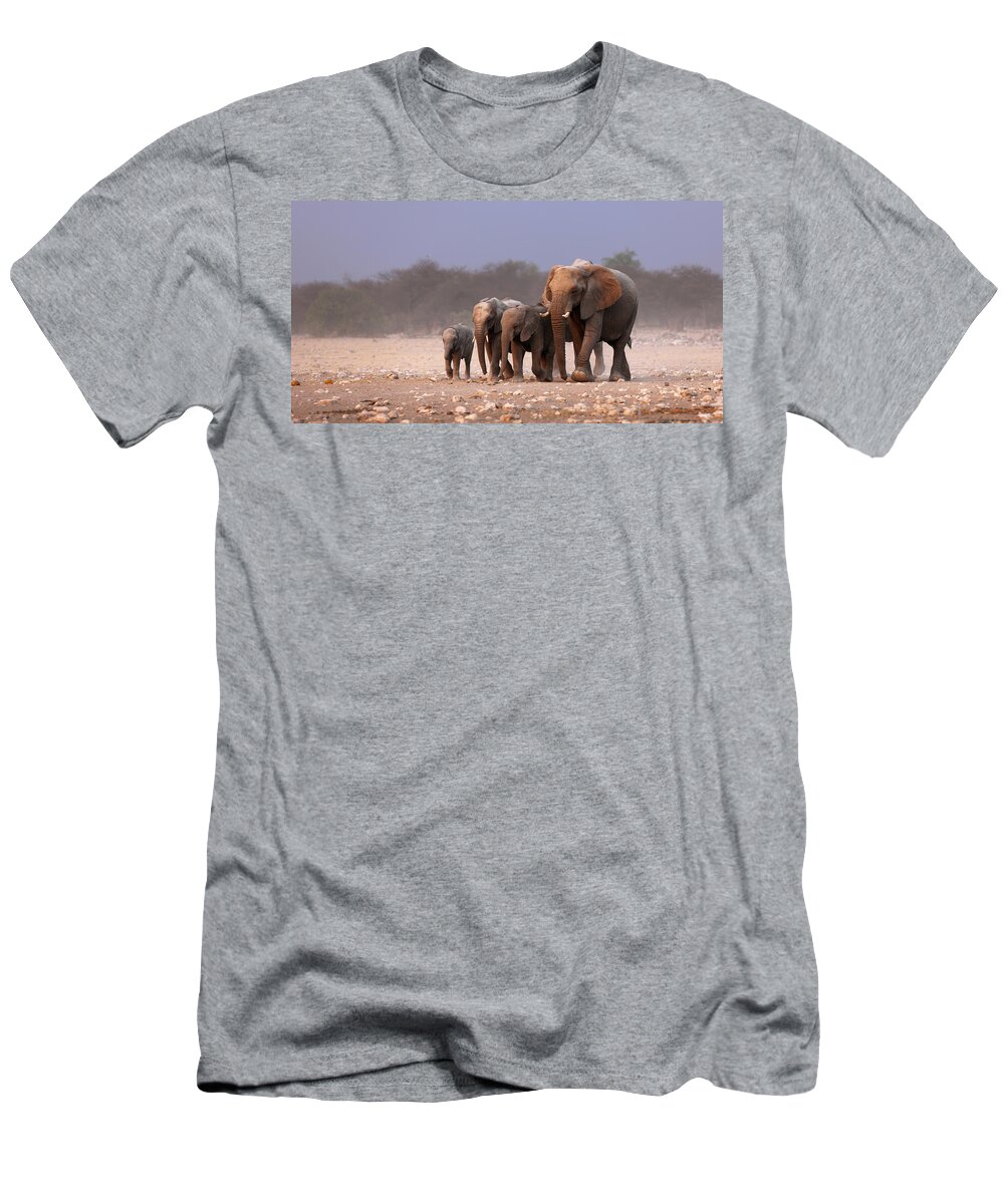 Wild T-Shirt featuring the photograph Elephant herd by Johan Swanepoel