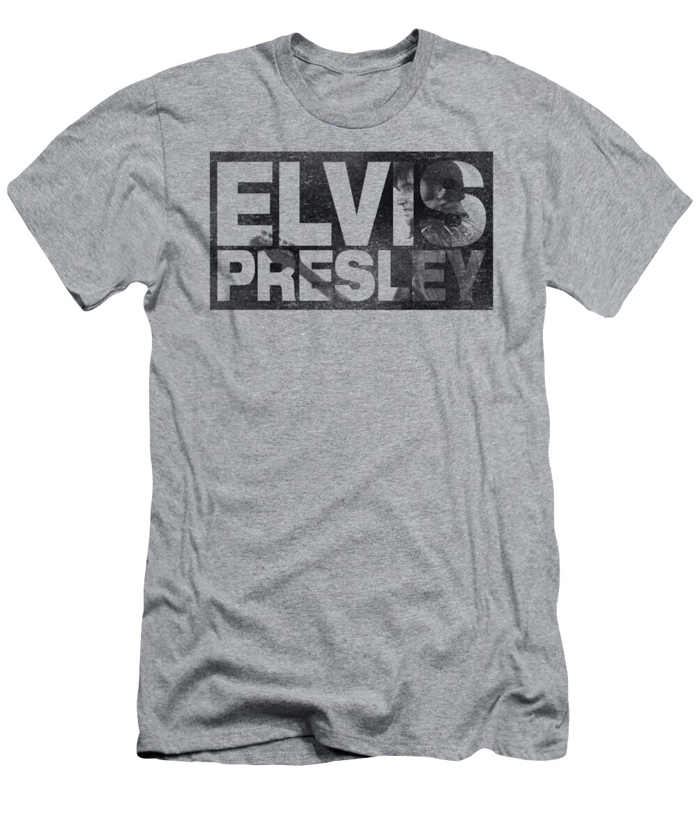  T-Shirt featuring the digital art Elvis - Block Letters by Brand A