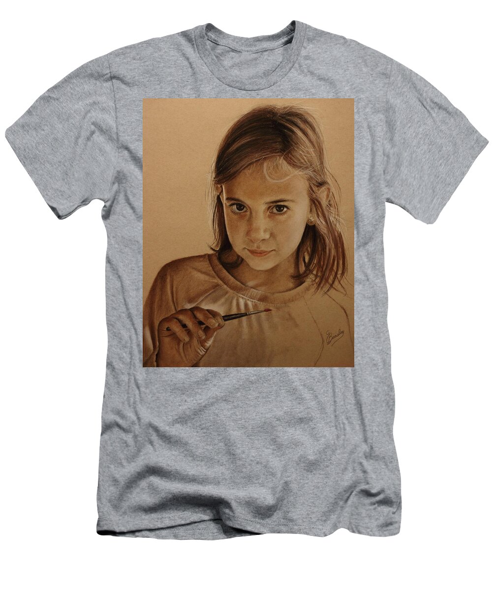 Young Artist T-Shirt featuring the painting Emerging Young Artist by Glenn Beasley