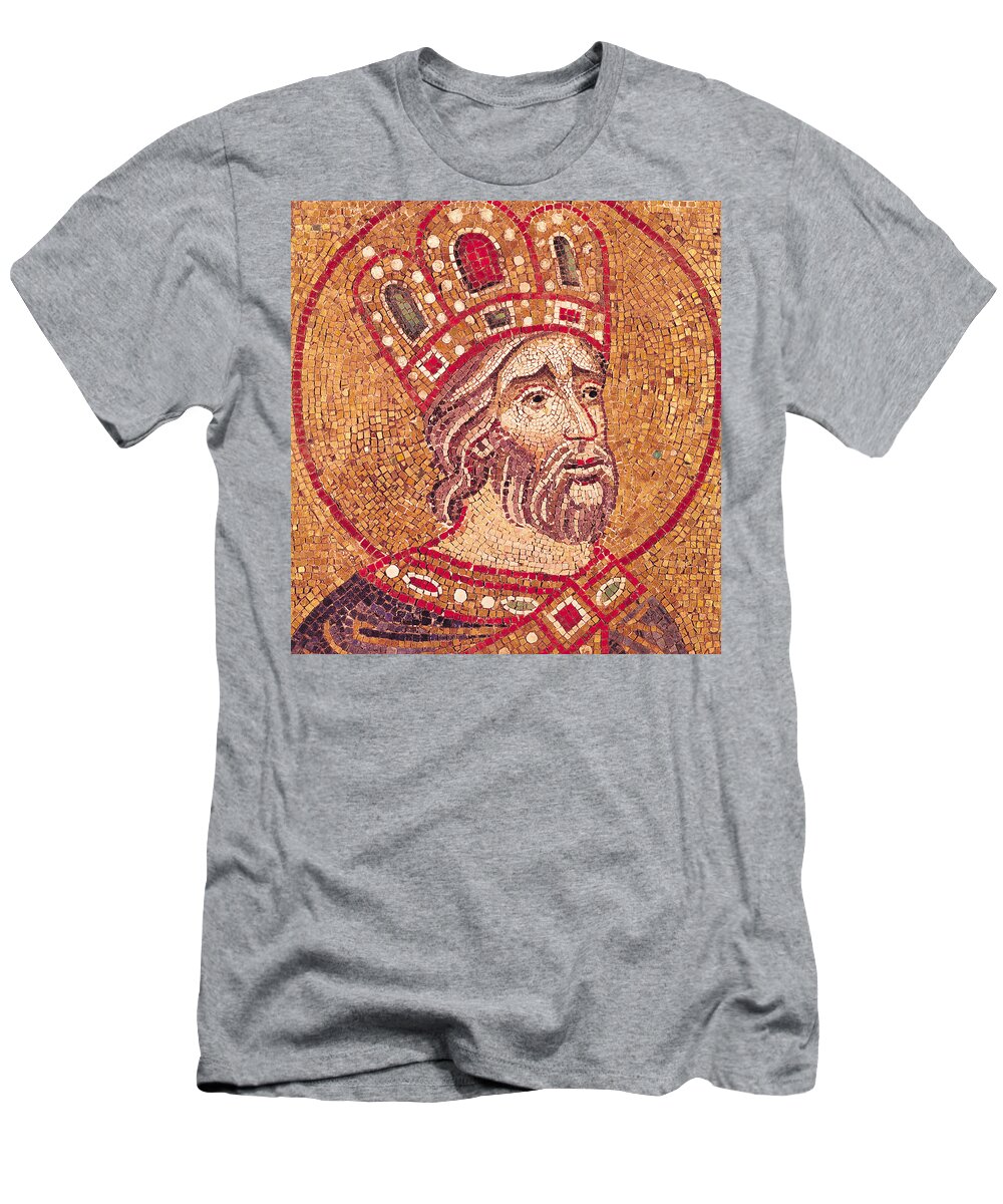 Emperor Constantine I T-Shirt featuring the ceramic art Emperor Constantine I by Byzantine School