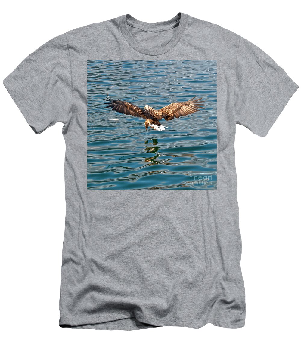 White_tailed Eagle T-Shirt featuring the photograph European Flying Sea Eagle 6 by Heiko Koehrer-Wagner