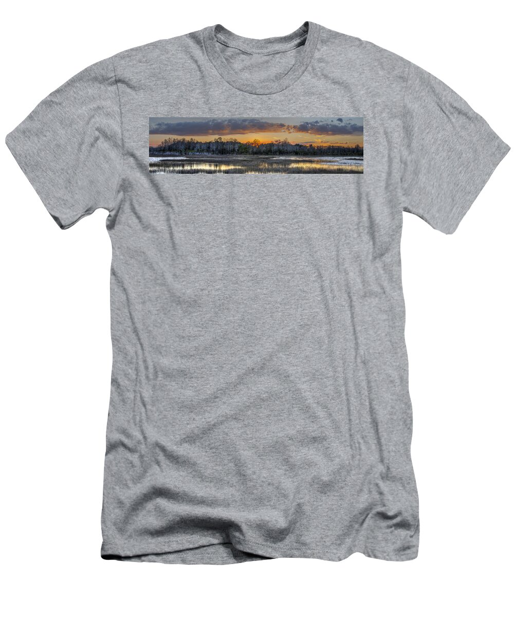 Cloud T-Shirt featuring the photograph Everglades Panorama by Debra and Dave Vanderlaan