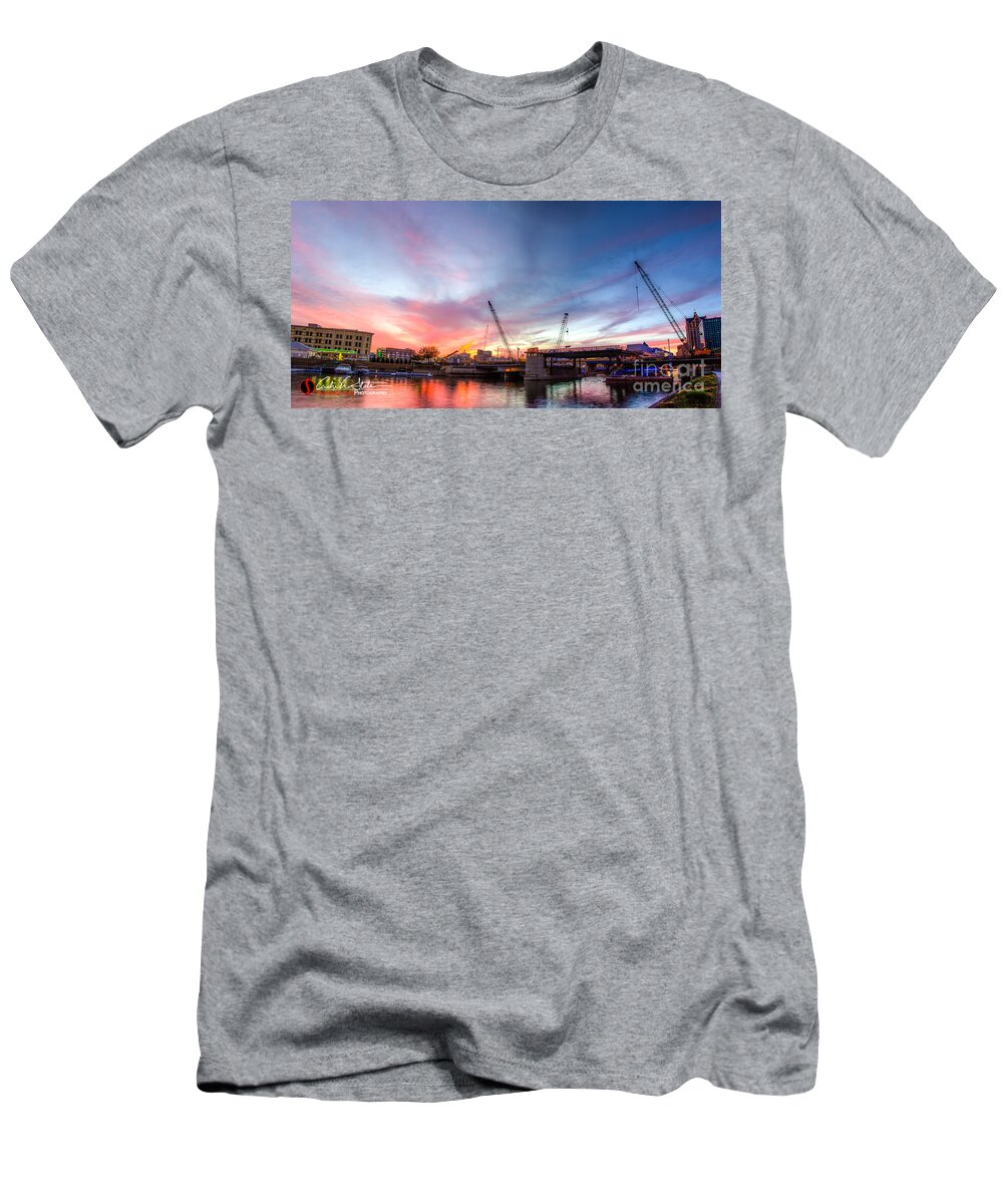 Architecture T-Shirt featuring the photograph Expansive Twilight Glow by Andrew Slater
