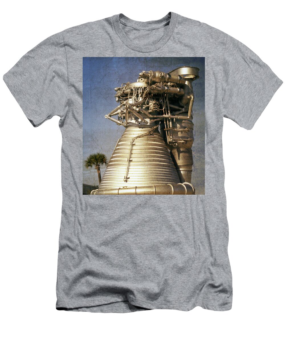 Apollo Saturn V F-1 Moon Rocket Motor Blueprint Illustration Short-Sleeve Unisex T-Shirt