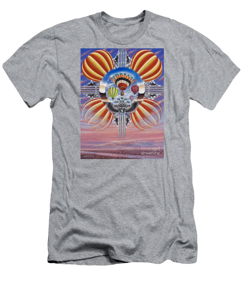 Balloons T-Shirt featuring the painting Fiesta De Colores by Ricardo Chavez-Mendez
