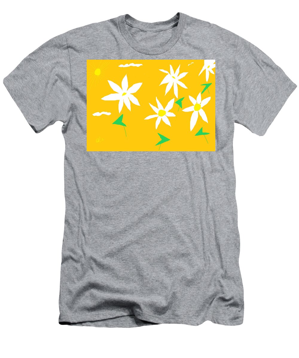 Daisy T-Shirt featuring the painting Fine Day Yellow by Anita Dale Livaditis