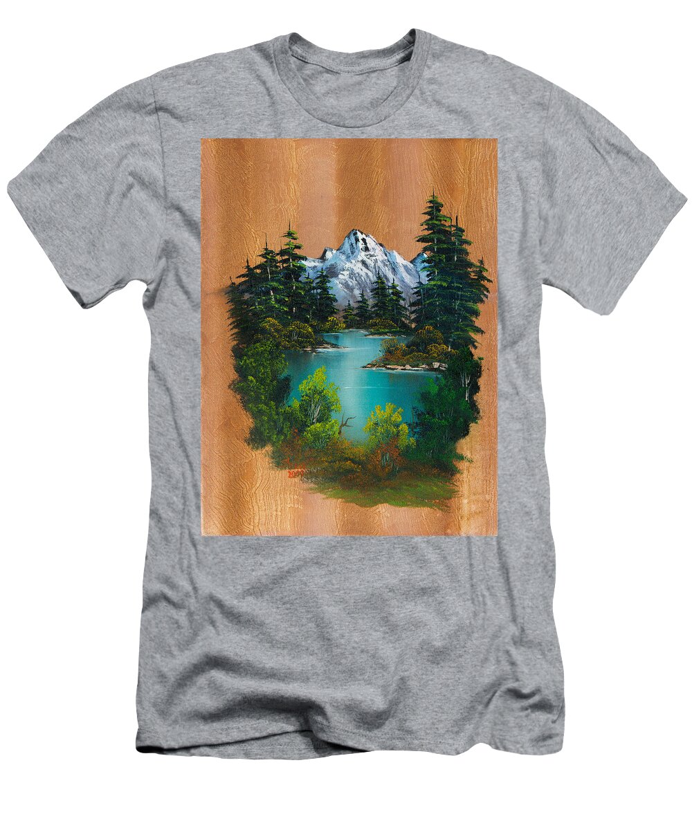 Landscape T-Shirt featuring the painting Angler's Fantasy by Chris Steele