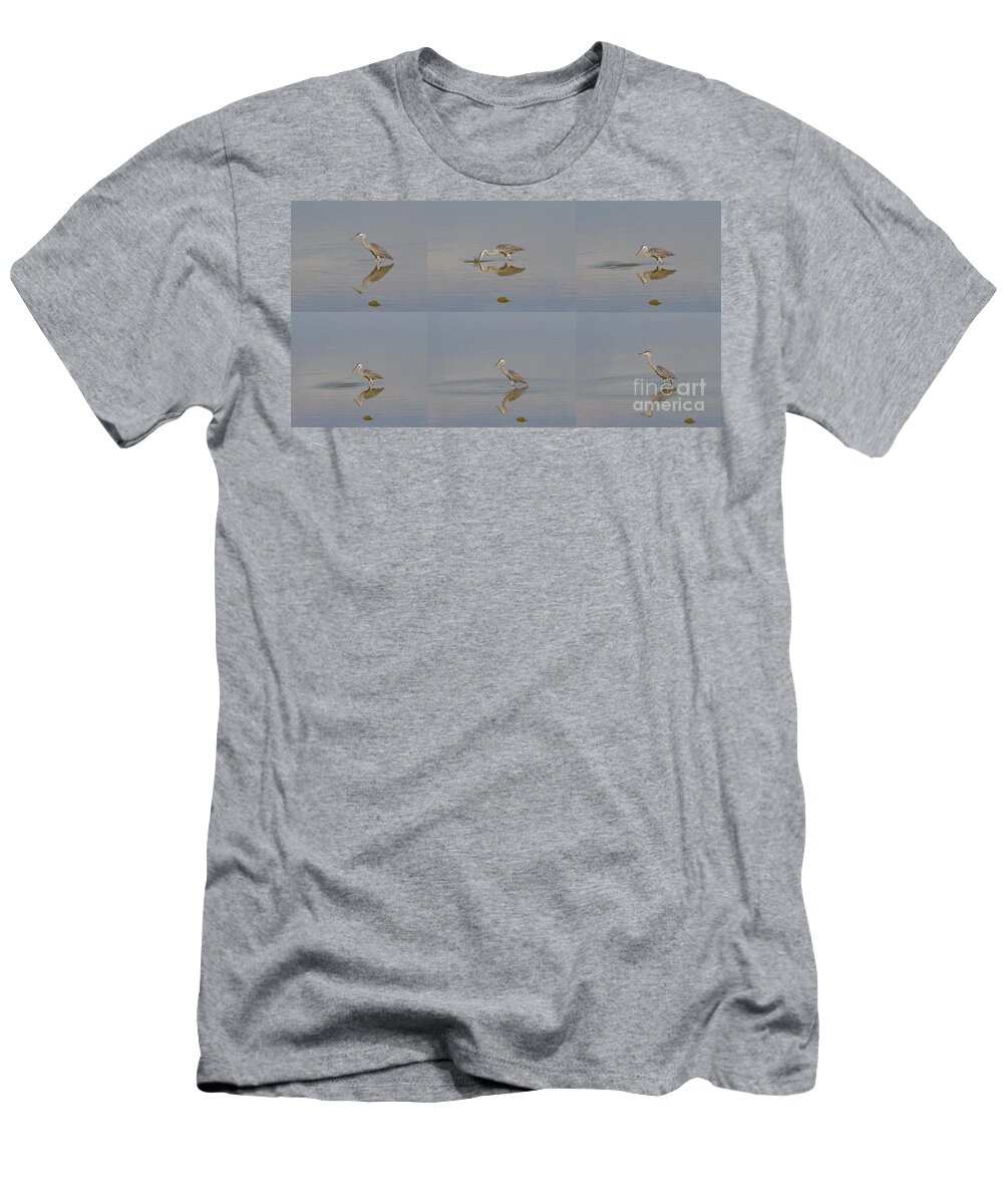 Great Blue Heron T-Shirt featuring the photograph Fishing Crane by James BO Insogna