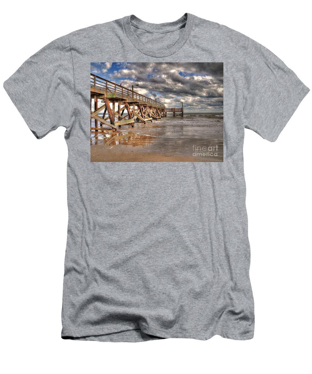 North Texas T-Shirt featuring the photograph Fishing Pier by Savannah Gibbs