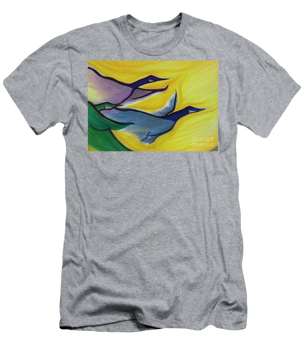  T-Shirt featuring the painting Flight by jrr by First Star Art