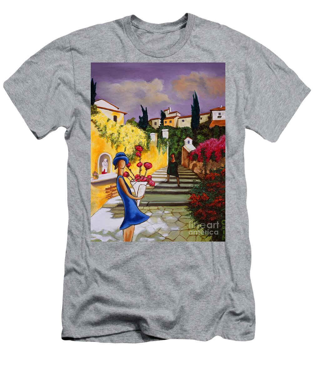  Canvas Art T-Shirt featuring the painting Flower Girl Art Print by William Cain