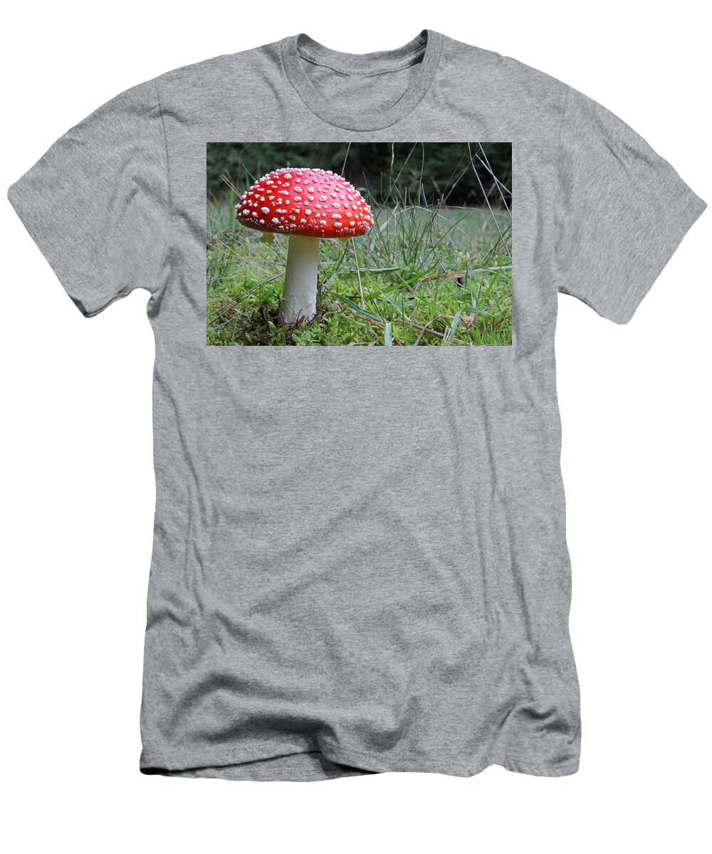 Fly Agaric T-Shirt featuring the photograph Fly Agaric in the Grass by John Topman