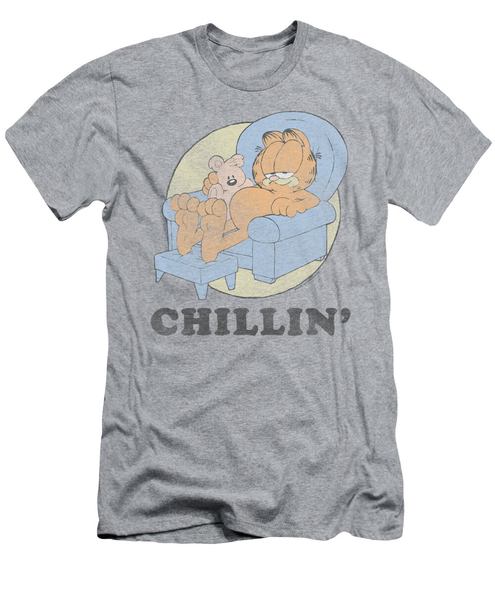 Garfield T-Shirt featuring the digital art Garfield - Chillin by Brand A
