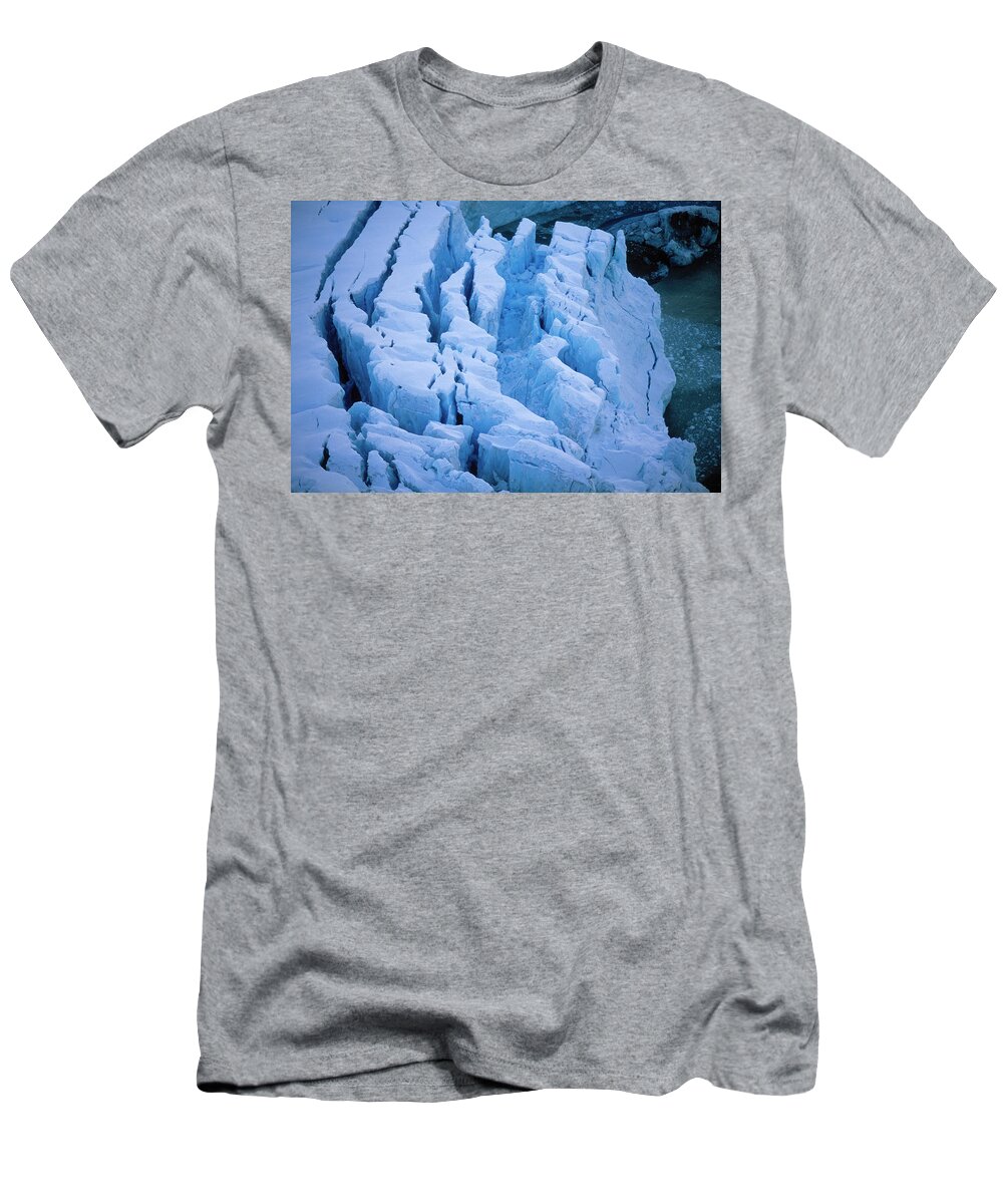 Alaska T-Shirt featuring the photograph Glaciers And Ice On Coast Of Tracy Arm by Peter Essick