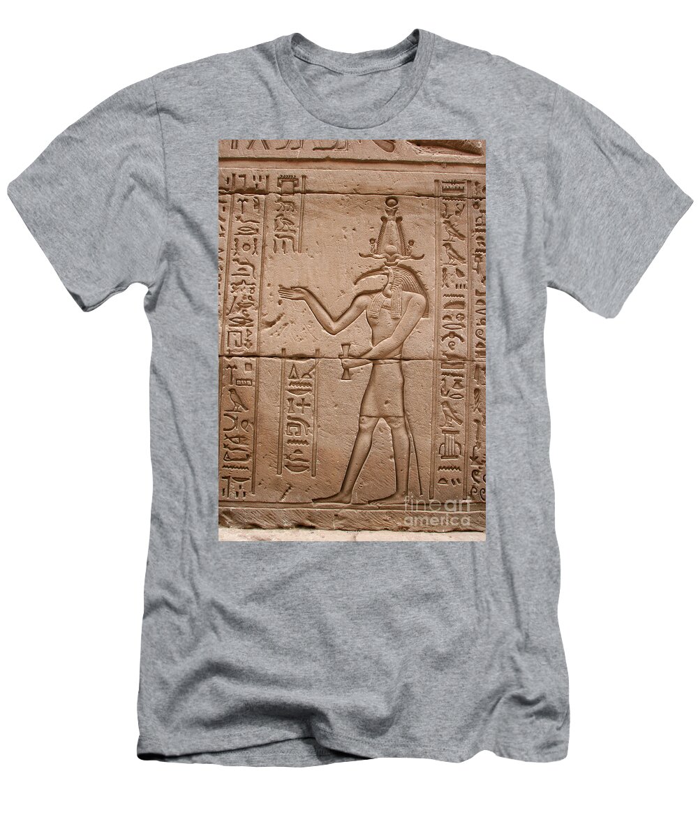 Temple Of Horus T-Shirt featuring the photograph God Of Wisdom Relief by Stephen & Donna O'Meara