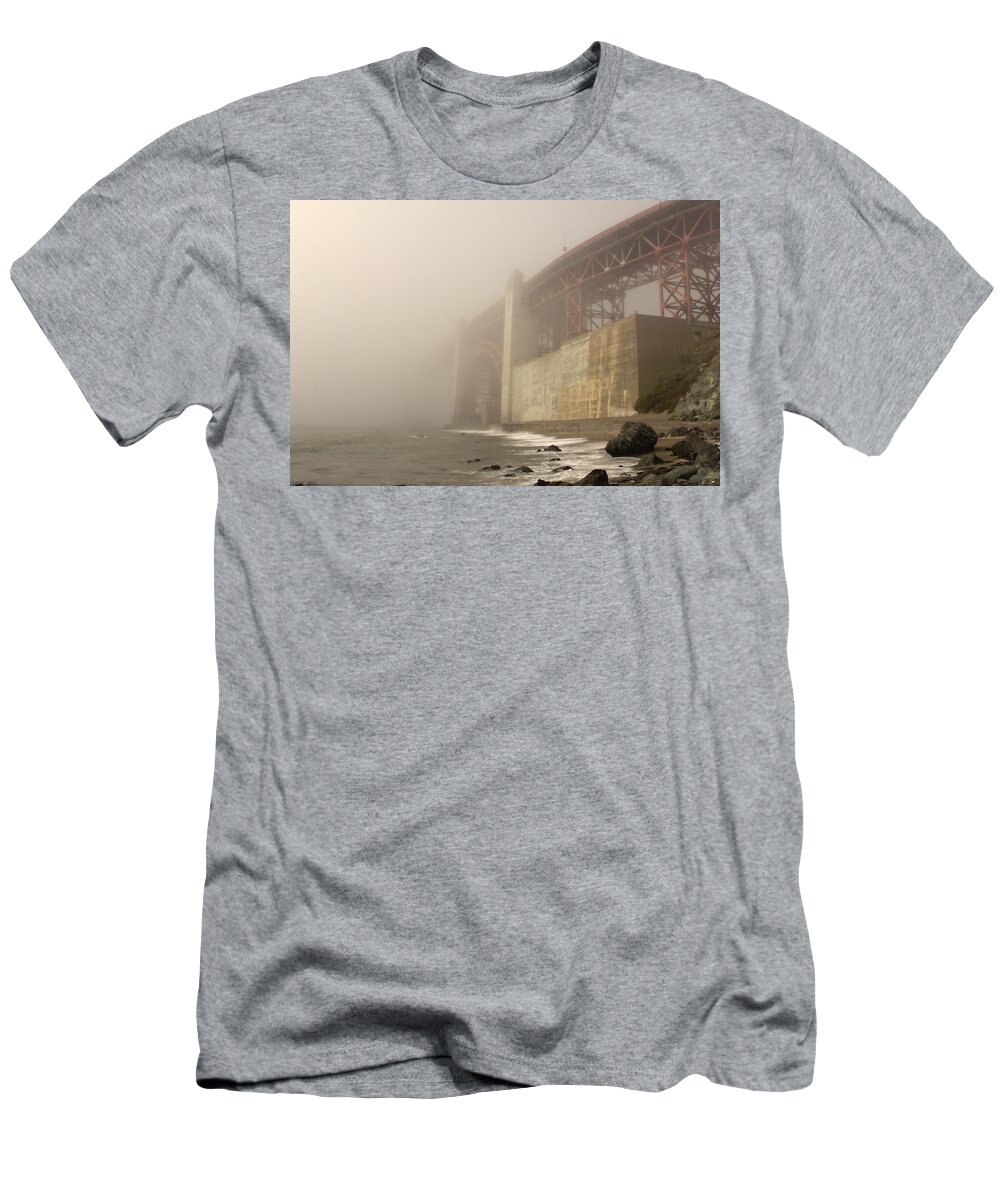 Golden T-Shirt featuring the photograph Golden Gate Superfog by Bryant Coffey